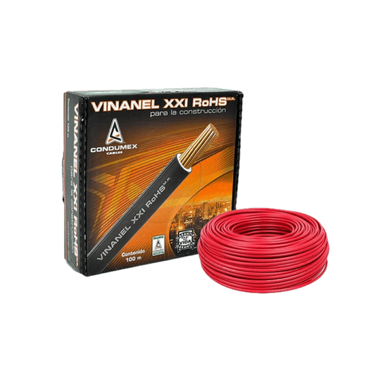 CABLE THW VINANEL XXI 600V ANTILLAMA CAL 12 ROJO